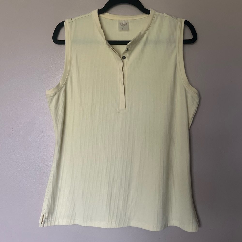 CALIA by Carrie Underwood Yellow Ribbed with Snaps Tank